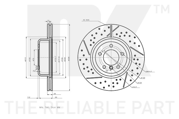 Bromsskiva Ventilerad, Framaxel Nk 3415121 NK