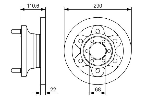 Bromsskiva Solid, Framaxel Bosch 0 986 479 S95 BOSCH