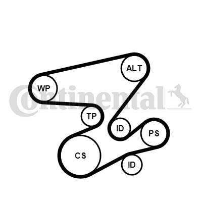 Drivremsats Contitech 6PK2080K1 CONTITECH