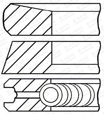 Kolvringar, kit Goetze engine 08-422000-00 GOETZE ENGINE