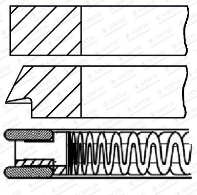 Kolvringar, kit Goetze engine 08-424400-00 GOETZE ENGINE Kolvringar, kit Goetze engine 08-424400-00 GOETZE ENGINE