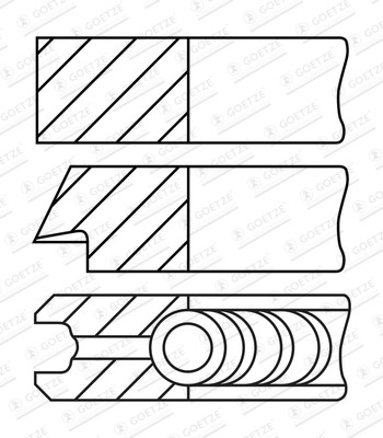 Kolvringar, kit Goetze engine 08-432205-10 GOETZE ENGINE
