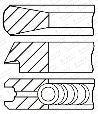 Kolvringar, kit Goetze engine 08-433607-00 GOETZE ENGINE