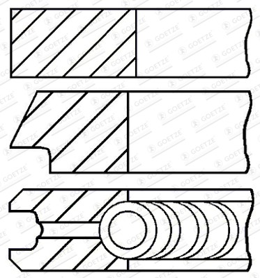 Kolvringar, kit Goetze engine 08-436506-00 GOETZE ENGINE