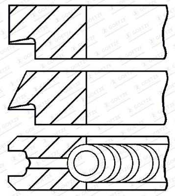 Kolvringar, kit Goetze engine 08-438306-00 GOETZE ENGINE