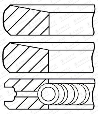 Kolvringar, kit Goetze engine 08-443500-00 GOETZE ENGINE