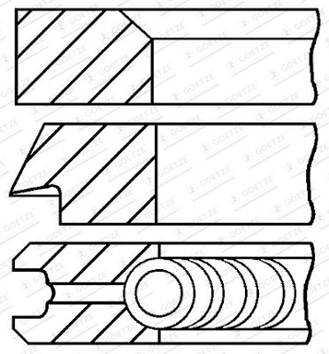 Kolvringar, kit Goetze engine 08-443800-00 GOETZE ENGINE
