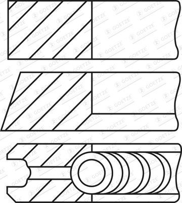 Kolvringar, kit Goetze engine 08-447507-00 GOETZE ENGINE