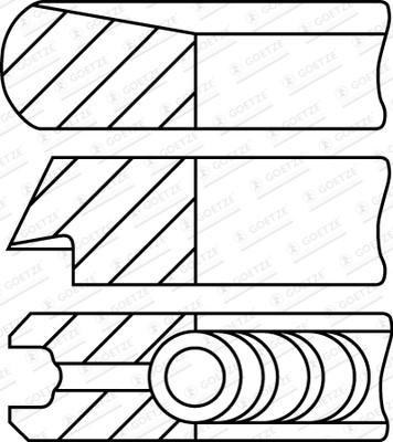 Kolvringar, kit Goetze engine 08-452407-00 GOETZE ENGINE