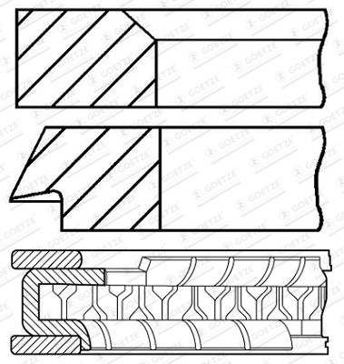 Kolvringar, kit Goetze engine 08-849200-50 GOETZE ENGINE Kolvringar, kit Goetze engine 08-849200-50 GOETZE ENGINE