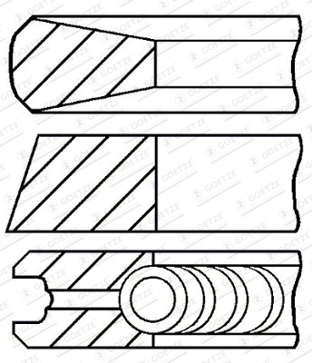 Kolvringar, kit Goetze engine 08-879207-00 GOETZE ENGINE
