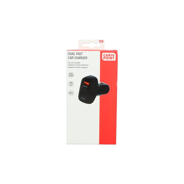 12/24v dubbel snabbladdare Bil 20w Usb-c + 18w Usb 3.0, Universal