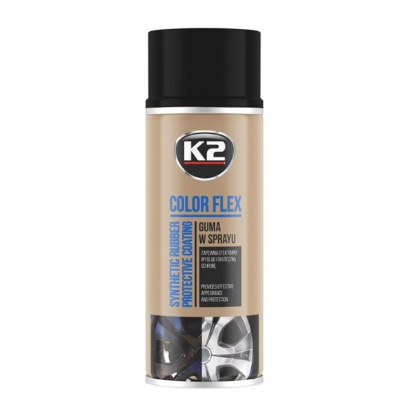 K2 Color Flex Black Gloss gummi sprayfärg, Universal K2