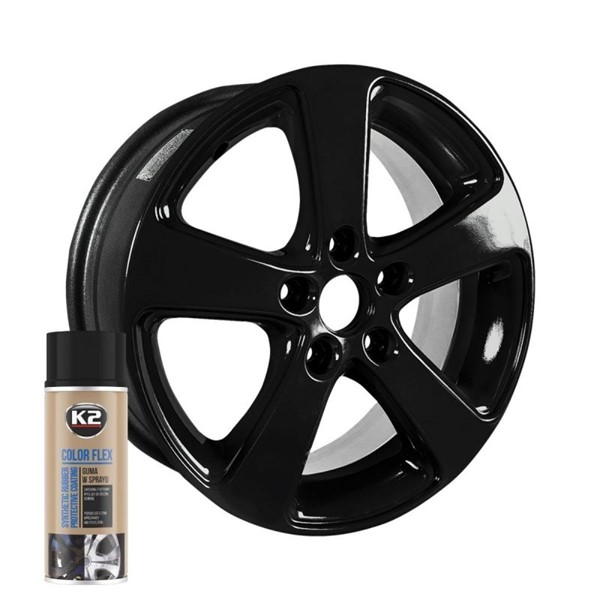 K2 Color Flex Black Gloss gummi sprayfärg, Universal K2