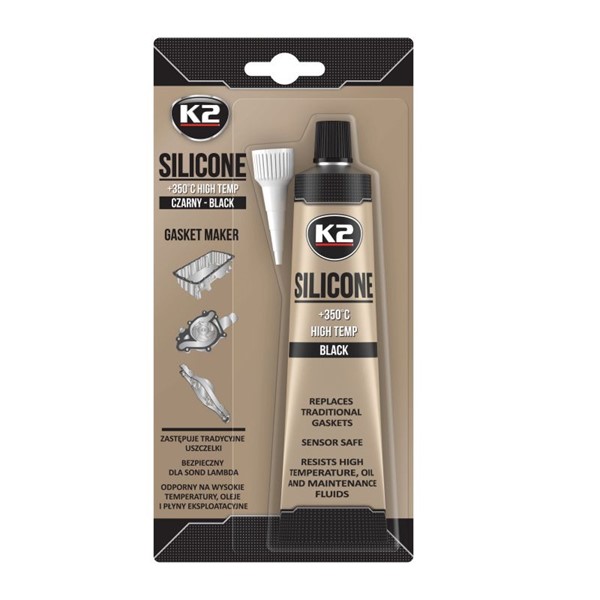 85 g Silikon högtemperatur K2 Black Silicone +350°c, Universal K2 85 g Silikon högtemperatur K2 Black Silicone +350°c, Universal K2
