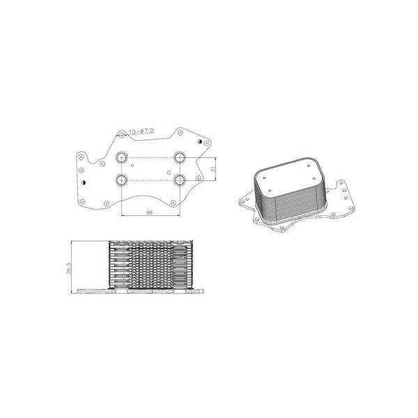 Oljekylare, motor Nrf 31816 NRF Oljekylare, motor Nrf 31816 NRF