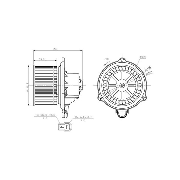 Kupéfläkt 12V Nrf 34274 NRF Kupéfläkt 12V Nrf 34274 NRF