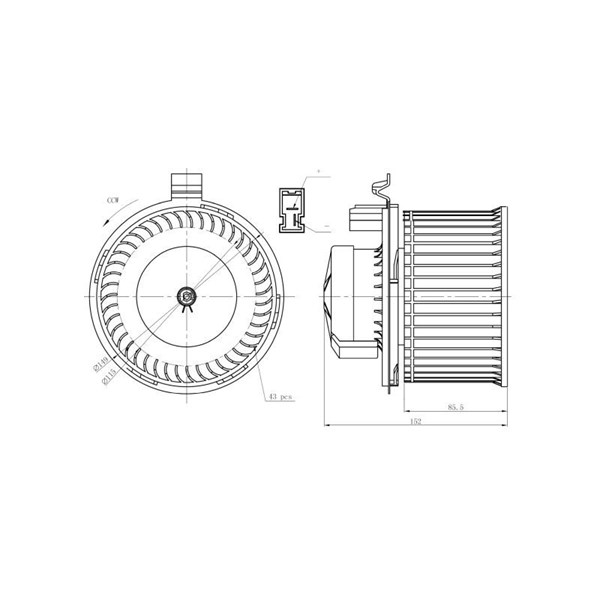 Kupéfläkt 12V, Bak Nrf 34292 NRF