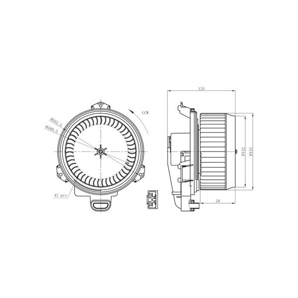 Kupéfläkt 12V Nrf 34296 NRF