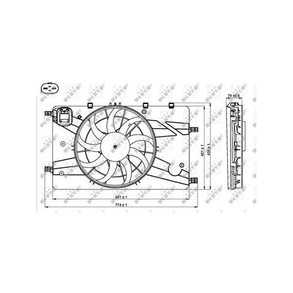 Fläkt, kylare 12V Nrf 47757 NRF
