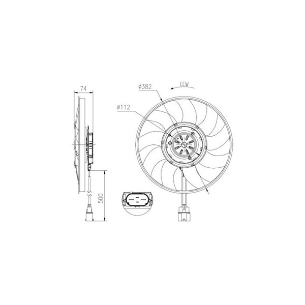 Fläkt, kylare 12V, Vänster Nrf 47919 NRF