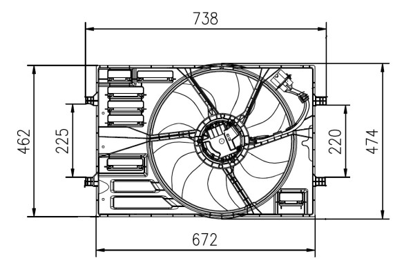 Fläkt, kylare 12V Nrf 47950 NRF