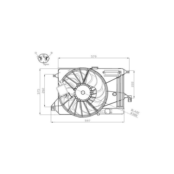 Fläkt, kylare 12V Nrf 47964 NRF