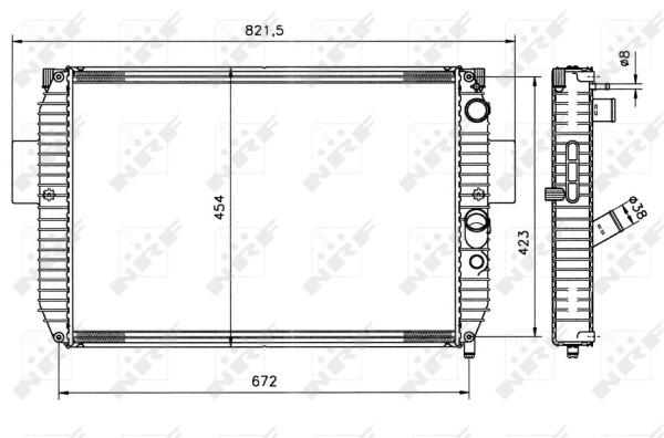 Kylare, motorkylning Nrf 51564 NRF