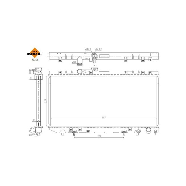 Kylare, motorkylning Nrf 53308 NRF Kylare, motorkylning Nrf 53308 NRF