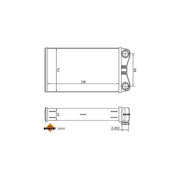 Värmeväxlare, kupévärme Nrf 54369 NRF Värmeväxlare, kupévärme Nrf 54369 NRF
