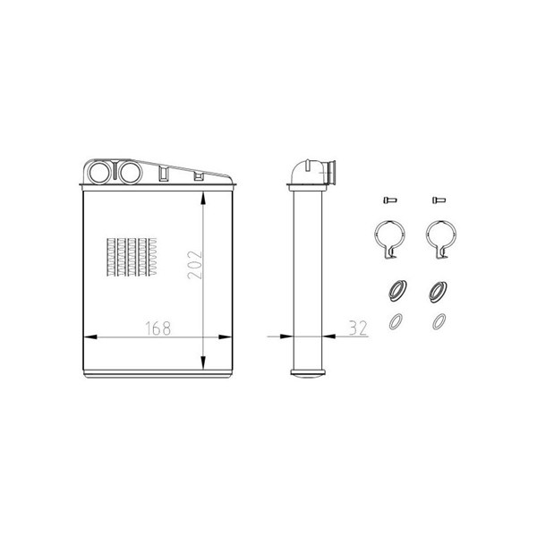Värmeväxlare, kupévärme, Fram Nrf 54410 NRF Värmeväxlare, kupévärme, Fram Nrf 54410 NRF
