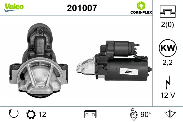 Startmotor 12V Valeo Valeo core-flex 201007 VALEO