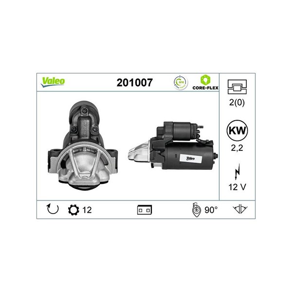 Startmotor 12V Valeo Valeo core-flex 201007 VALEO