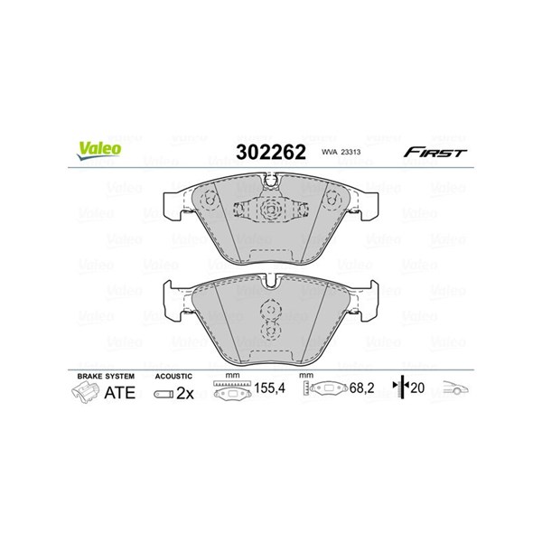 Bromsbeläggsats, Framaxel Valeo 302262 VALEO
