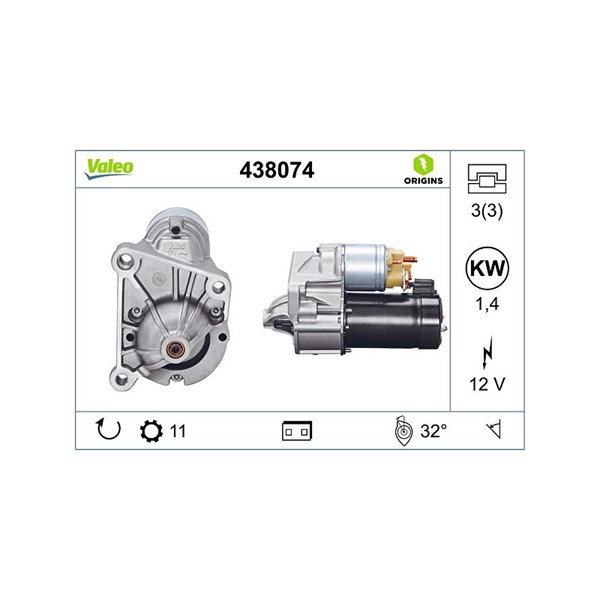 Startmotor 12V Valeo 438074 VALEO