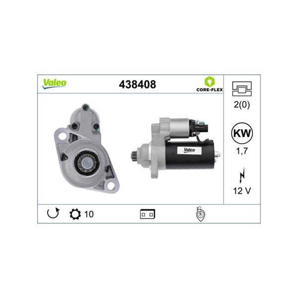Startmotor 12V Valeo Valeo core-flex 438408 VALEO