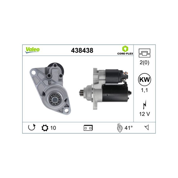 Startmotor 12V Valeo Valeo core-flex 438438 VALEO
