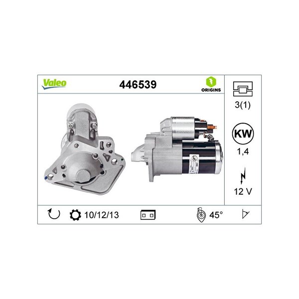 Startmotor 12V Valeo 446539 VALEO Startmotor 12V Valeo 446539 VALEO