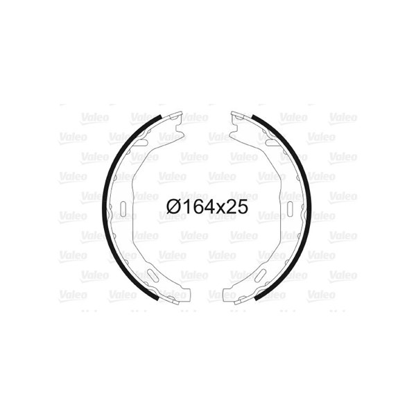 Bromsbackar, sats, parkeringsbroms, Bakaxel Valeo 564136 VALEO
