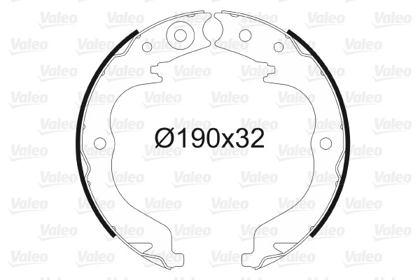 Bromsbackar, sats, parkeringsbroms, Bakaxel Valeo 564151 VALEO