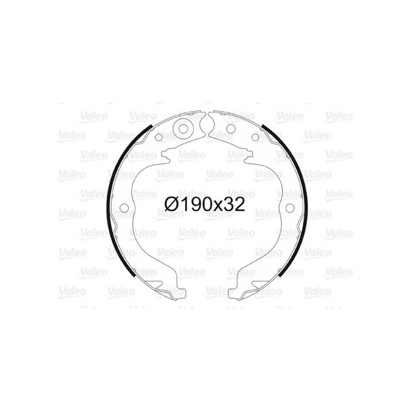 Bromsbackar, sats, parkeringsbroms, Bakaxel Valeo 564151 VALEO