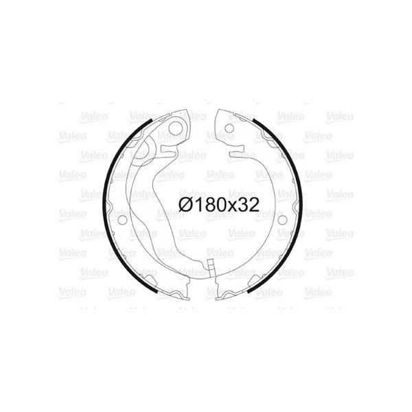Bromsbackar, sats, parkeringsbroms, Bakaxel Valeo 564173 VALEO