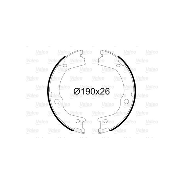 Bromsbackar, sats, parkeringsbroms, Bakaxel Valeo 564174 VALEO