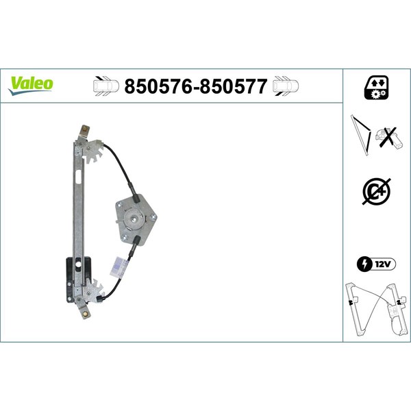 Fönsterhiss, Bak, Vänster Valeo 850576 VALEO