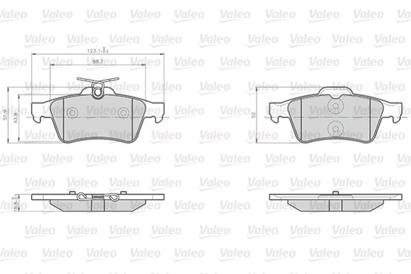 Bromsbeläggsats, Bakaxel Valeo Optipack for lcv 872137 VALEO