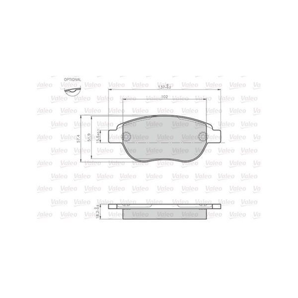 Bromsbeläggsats, Framaxel Valeo Optipack for lcv 872600 VALEO Bromsbeläggsats, Framaxel Valeo Optipack for lcv 872600 VALEO
