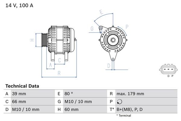 Generator 14V 100A Bosch 0 986 083 970 BOSCH