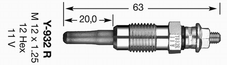 Glödstift 11,0V Ngk 4956 NGK