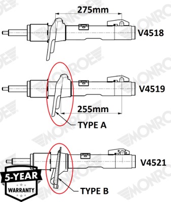 Stötdämpare Gastryck, Framaxel Monroe V4518 MONROE Stötdämpare Gastryck, Framaxel Monroe V4518 MONROE