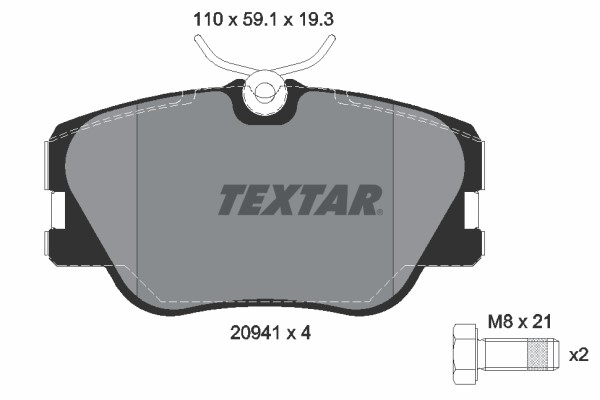 Bromsbeläggsats, Framaxel Textar Q+ 2094102 TEXTAR